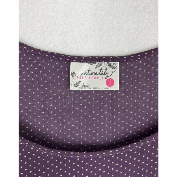 Free People Intimately Small Trapeze Lace Voile Polka Dot Purple Slip Dress - Picture 3 of 5